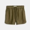 Shorts Alex Mill | Sunny Linen Shorts In Deep Olive Green