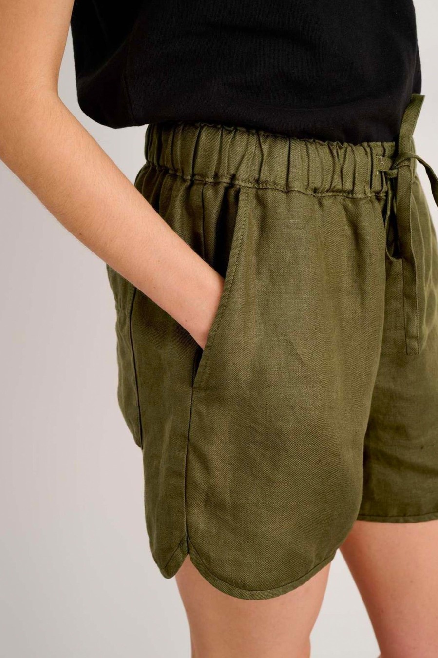 Shorts Alex Mill | Sunny Linen Shorts In Deep Olive Green