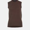 Tops And Shirts Lee Mathews | Cotton Cashmere Crew Tank In Chocolate Brown