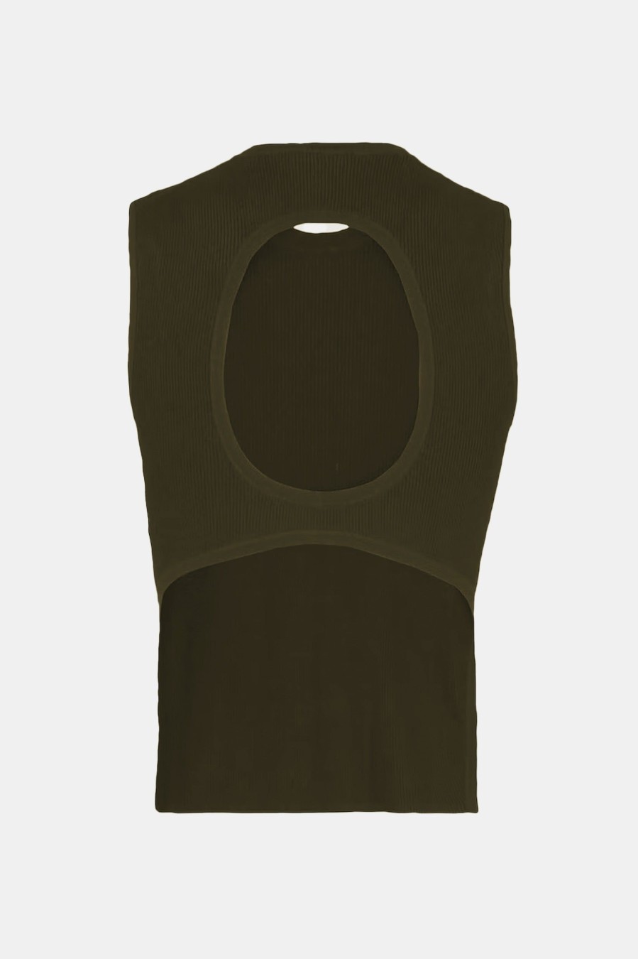 Tops And Shirts Tibi | Giselle Openback Stretch Tank In Wood Brown