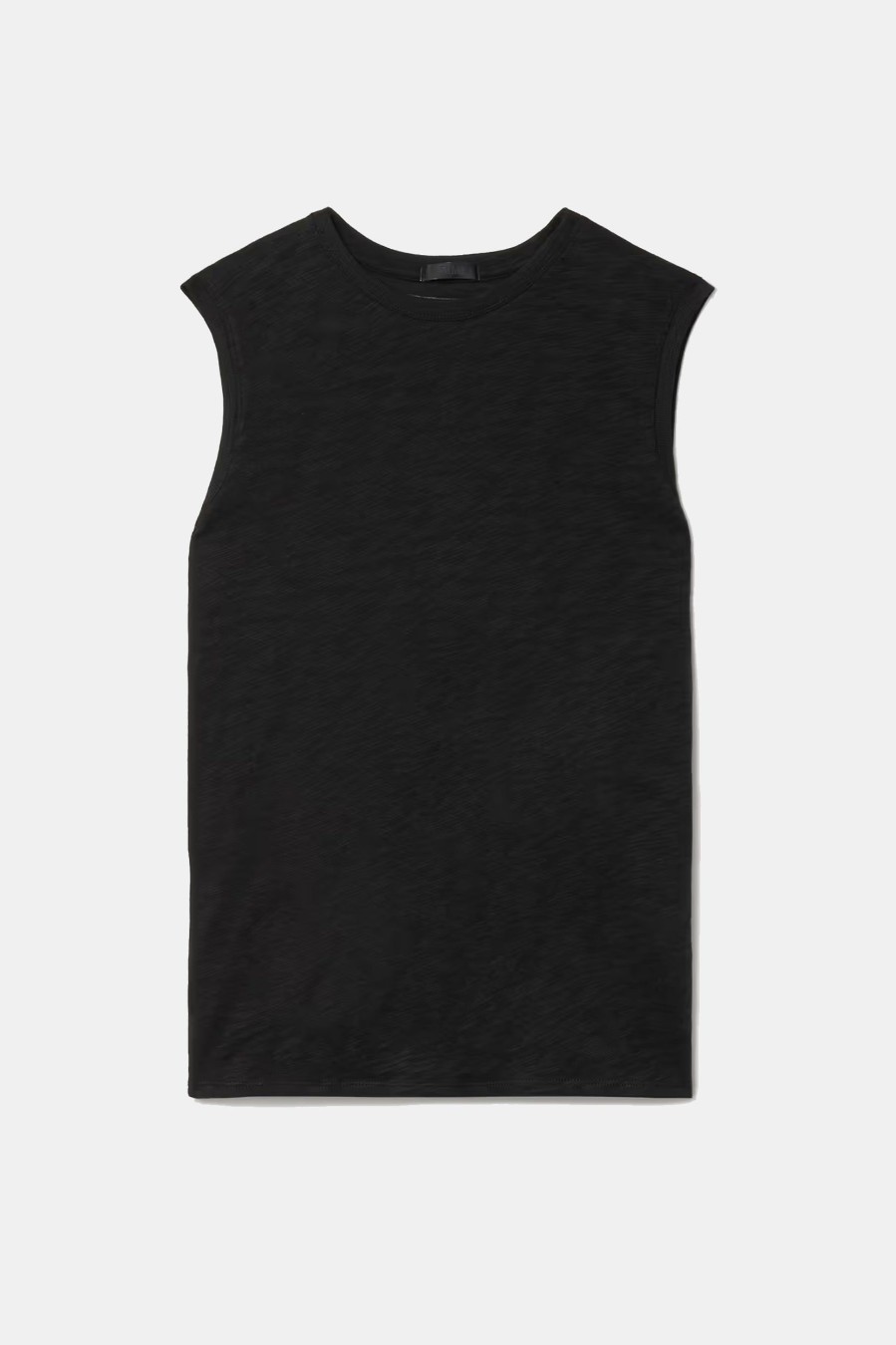 Tops And Shirts ATM Anthony Thomas Melillo | Slub Jersey Sleeveless Schoolboy Tee In Black