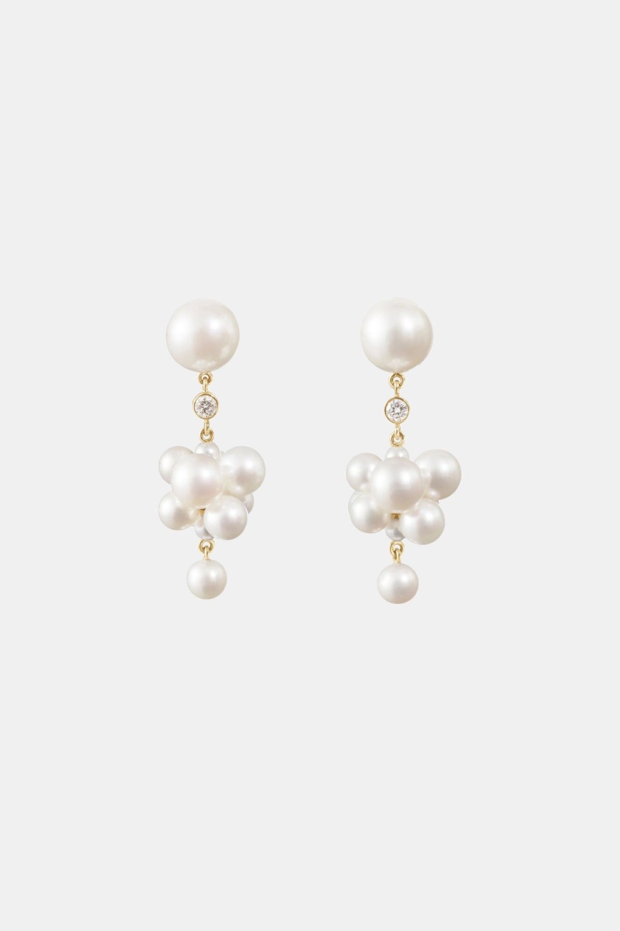 Jewellery Sophie Bille Brahe | Botticelli Diamant 14K Yellow Gold & Freshwater Pearls