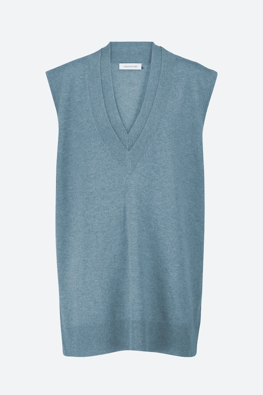 Knitwear And Sweaters Christopher Esber | Double Neckline Vest In Denim Blue