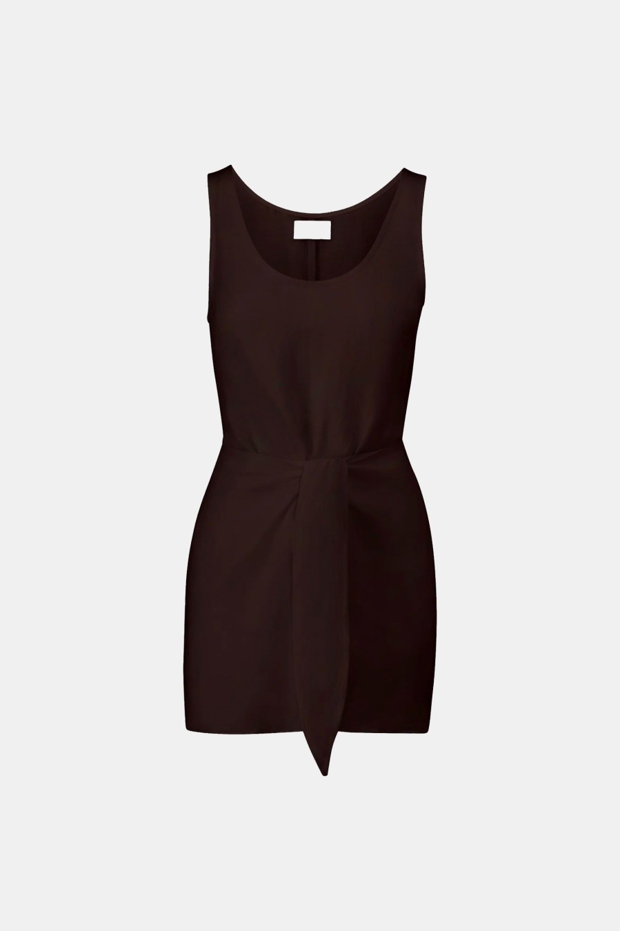 Dresses ANEMOS | The Dk Mini Wrap Dress In Espresso Brown