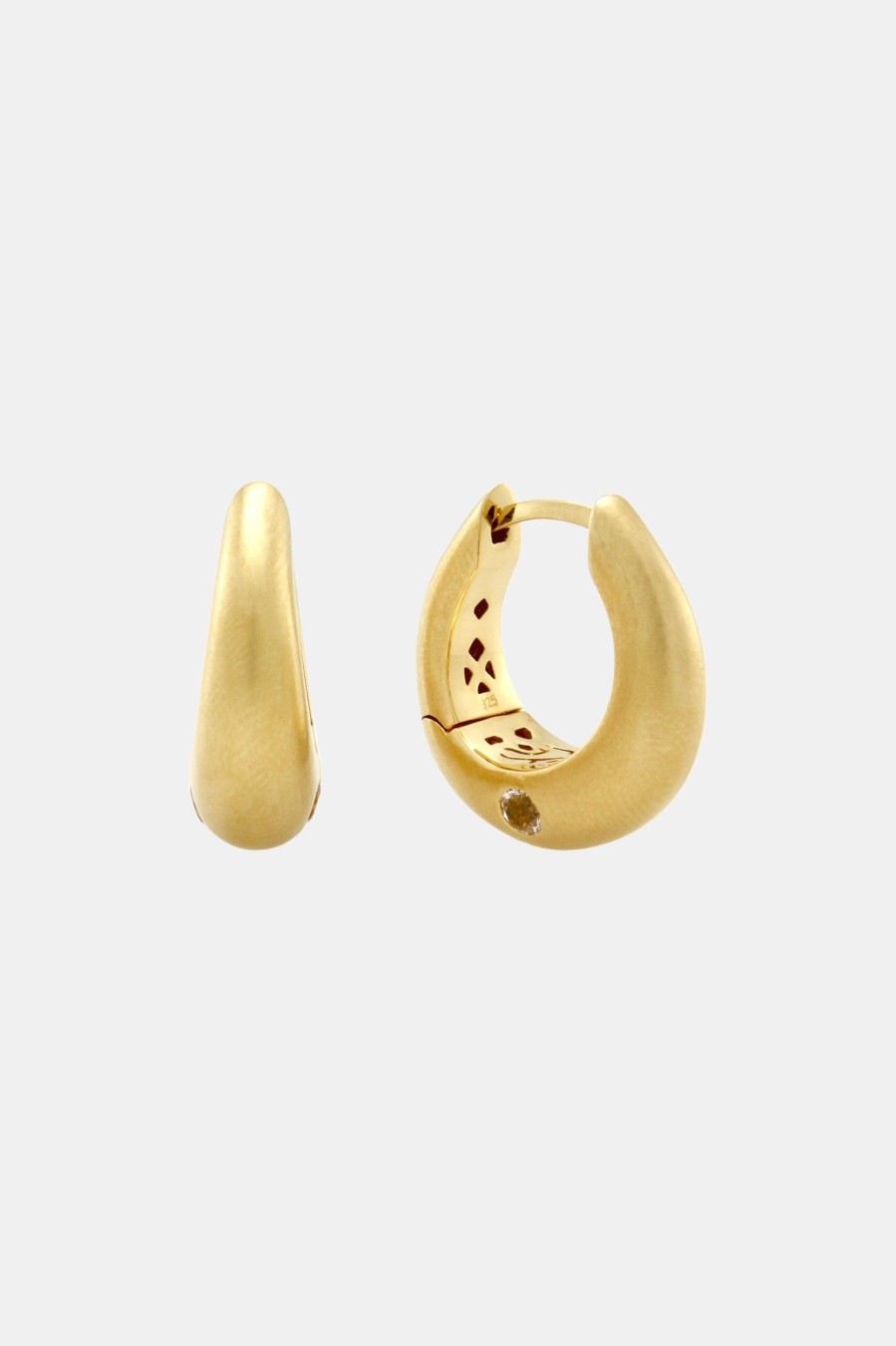 Jewellery Mineraleir | Primrose Hoop In Gold 18Kt Brushed Gold Plated Sterling Silver