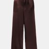 Trousers Tibi | Summer Satin Pant In Dark Brown