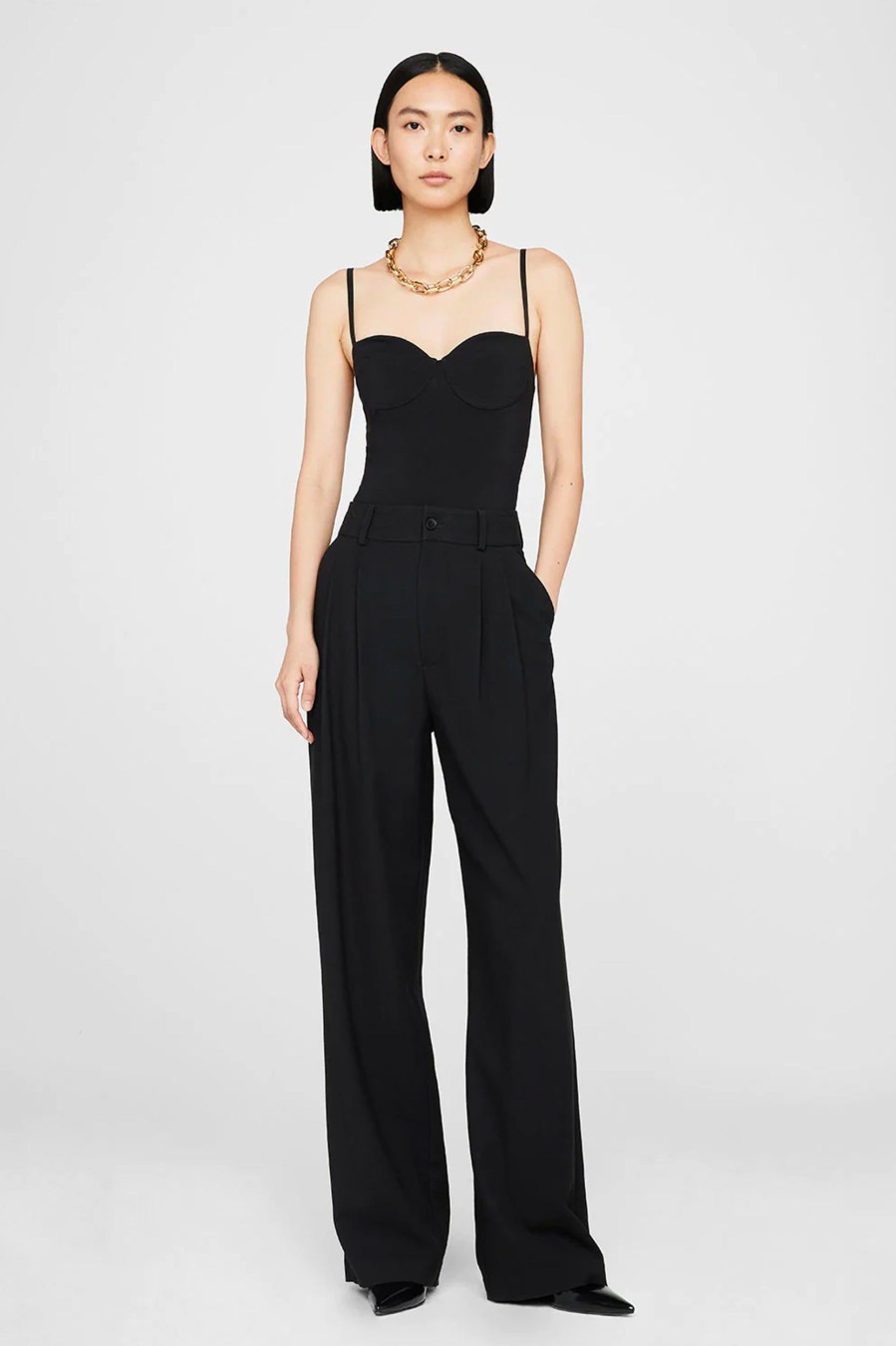 Trousers Anine Bing | Carrie Pant In Twill Black