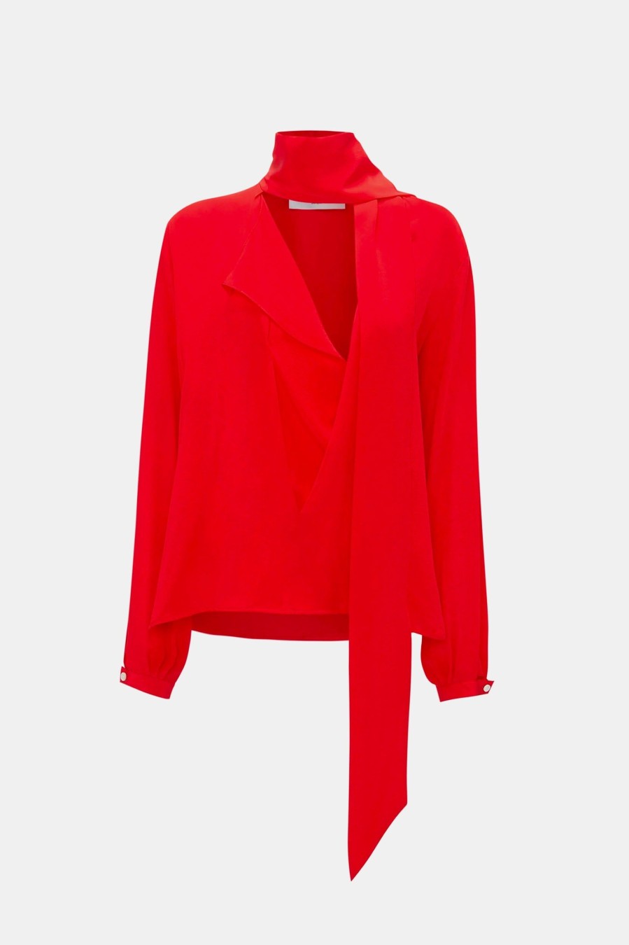 Tops And Shirts Victoria Beckham | Scarf Neck Silk Blouse In Red