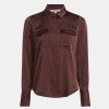 Tops And Shirts Derek Lam 10 Crosby | Lorena Button Down Blouse In Chocolate Brown