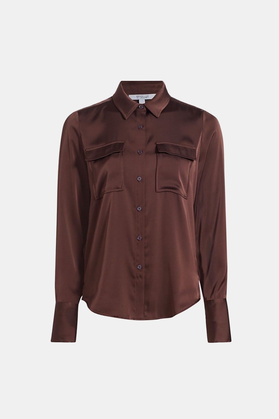 Tops And Shirts Derek Lam 10 Crosby | Lorena Button Down Blouse In Chocolate Brown