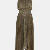 Dresses A.L.C. | Renzo Pleated Dress In Gold Metallic