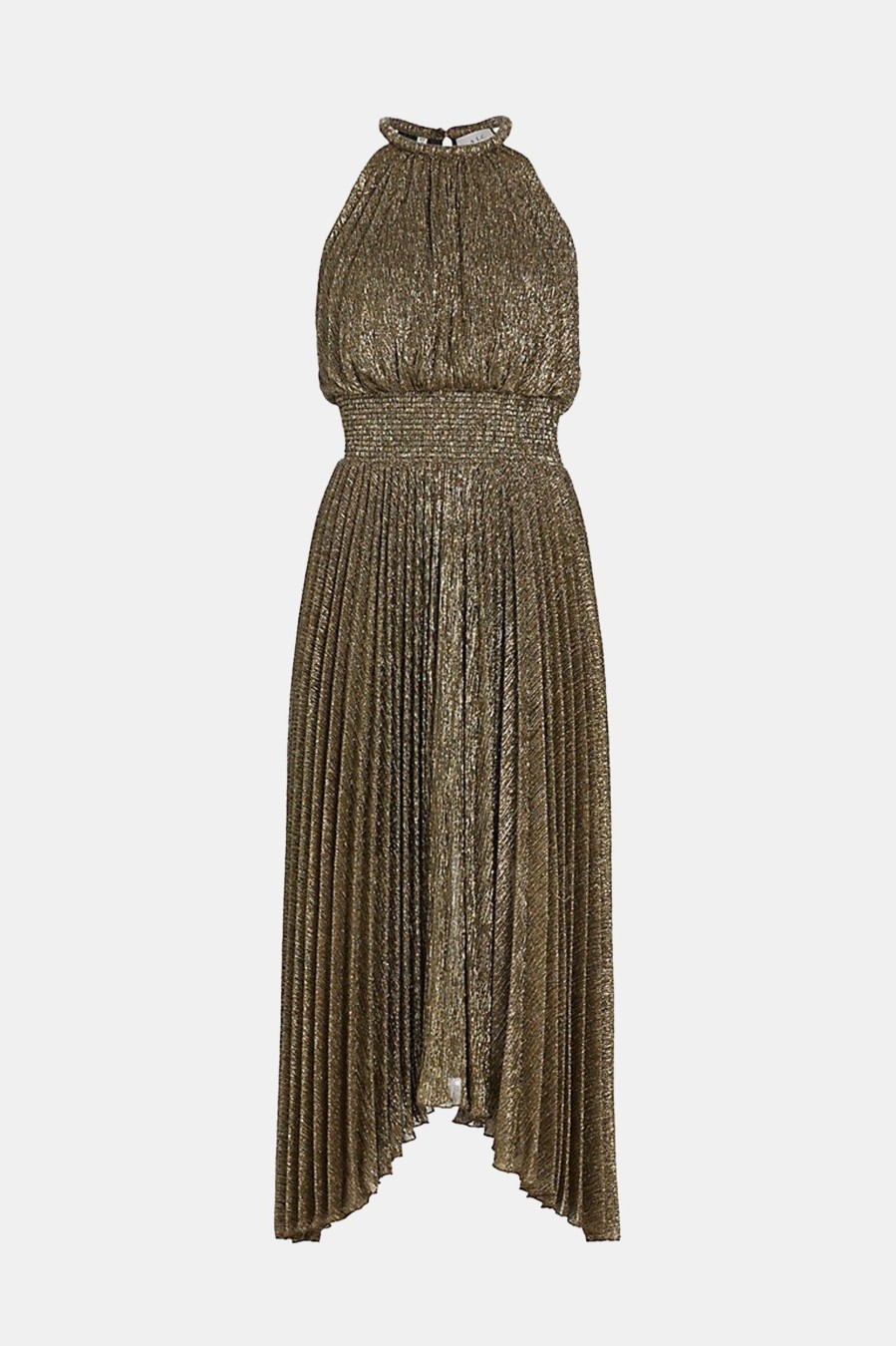 Dresses A.L.C. | Renzo Pleated Dress In Gold Metallic