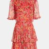 Dresses Saloni London | Ava Dress In Sandstone Rogue Multi