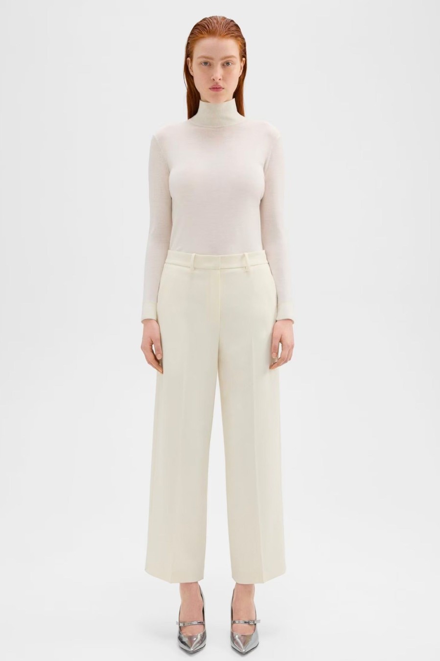 Trousers Theory | Relaxed Straight Pant In Rice Neutrals