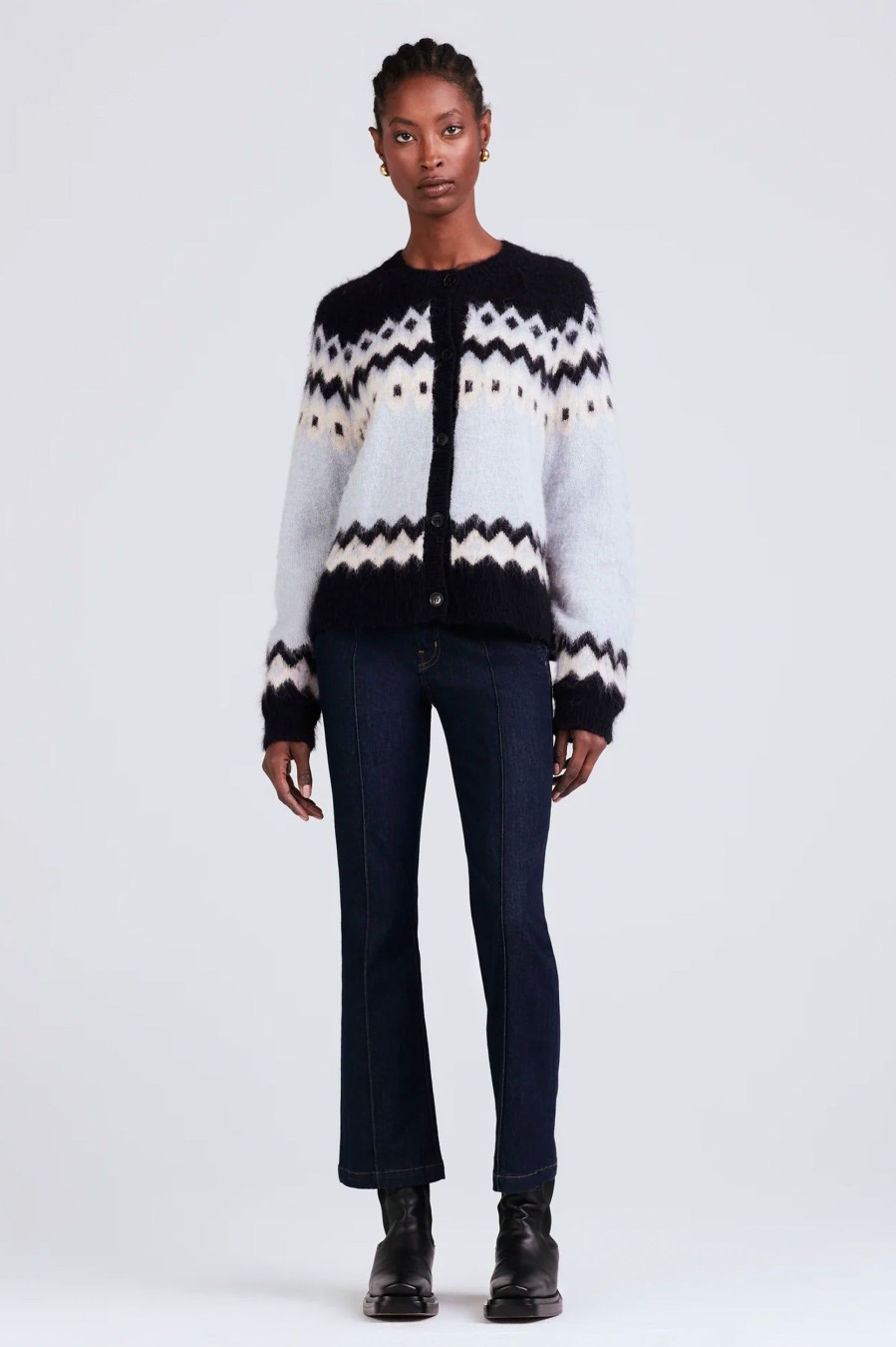 Knitwear And Sweaters Derek Lam 10 Crosby | Elani Fair Isle Cardigan Multi