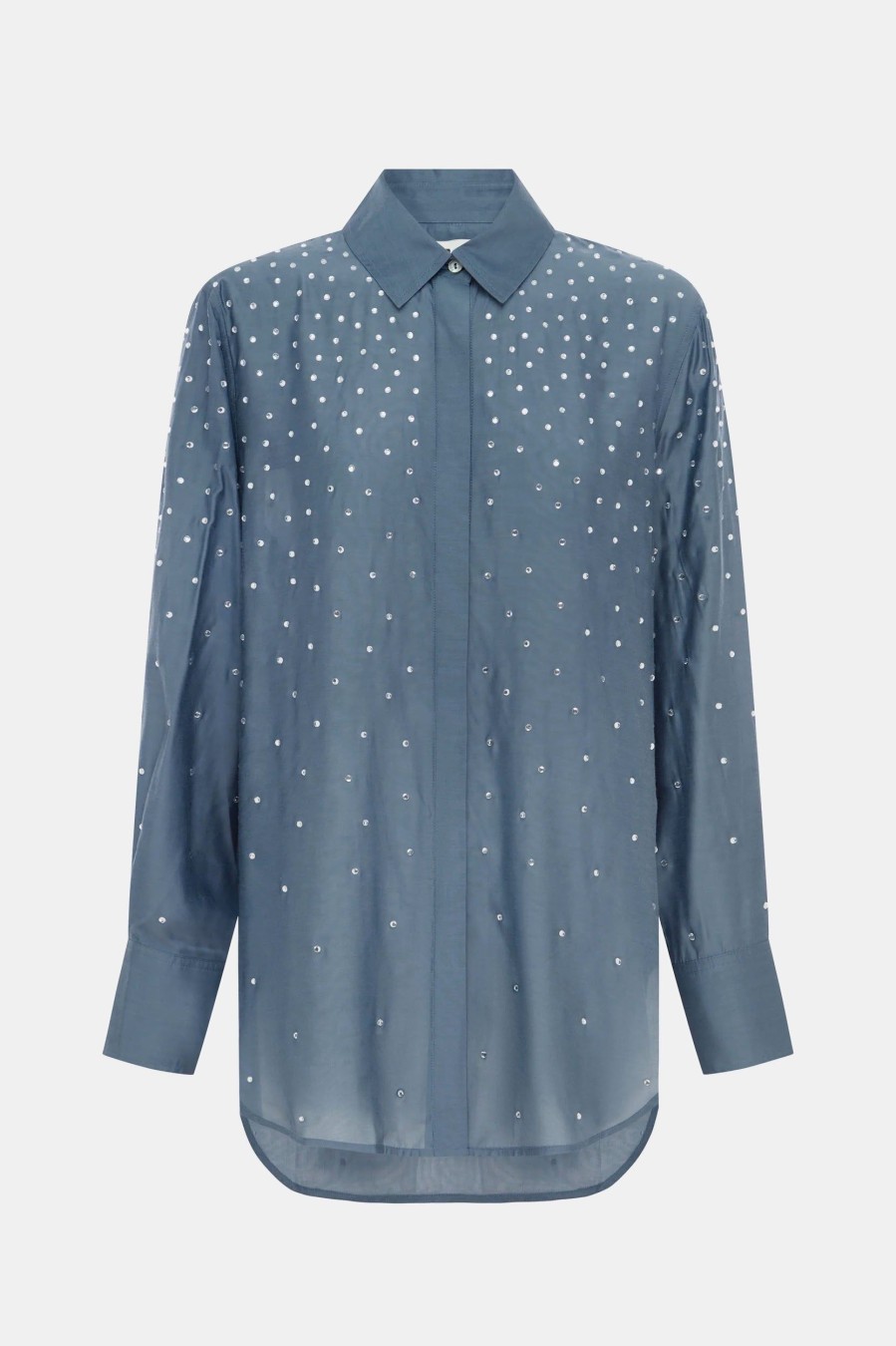 Tops And Shirts Sarah Jane Clarke | Rose Blouse In Misty Sea Blue