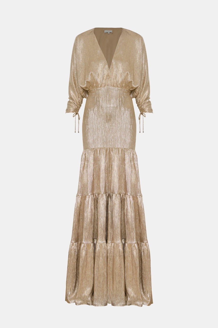 Dresses Andres Otalora | La Dora Maxi Dress In Gold Metallic