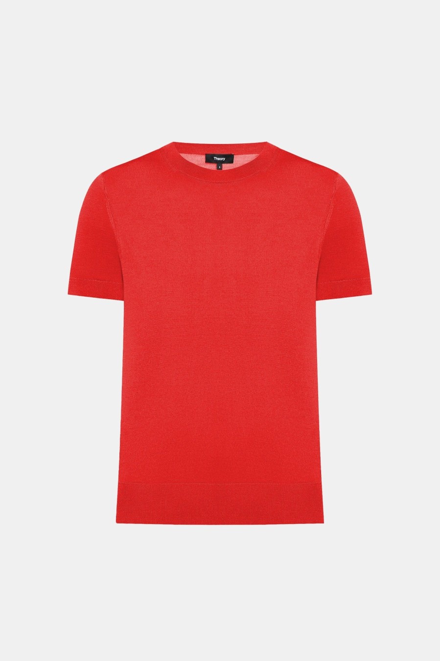 Tops And Shirts Theory | Basic Tee In Regal Wool Geranium Red