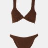 Accessories Hunza G | Juno Bikini In Metallic Chocolate Brown