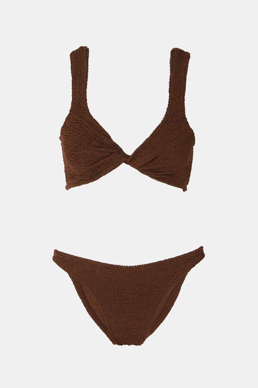 Accessories Hunza G | Juno Bikini In Metallic Chocolate Brown