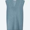 Coats And Jackets Christopher Esber | Double Neckline Vest In Denim Blue