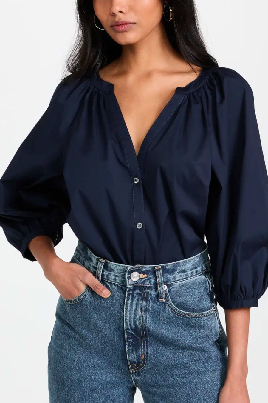 Tops And Shirts STAUD | New Dill Top In Navy Blue