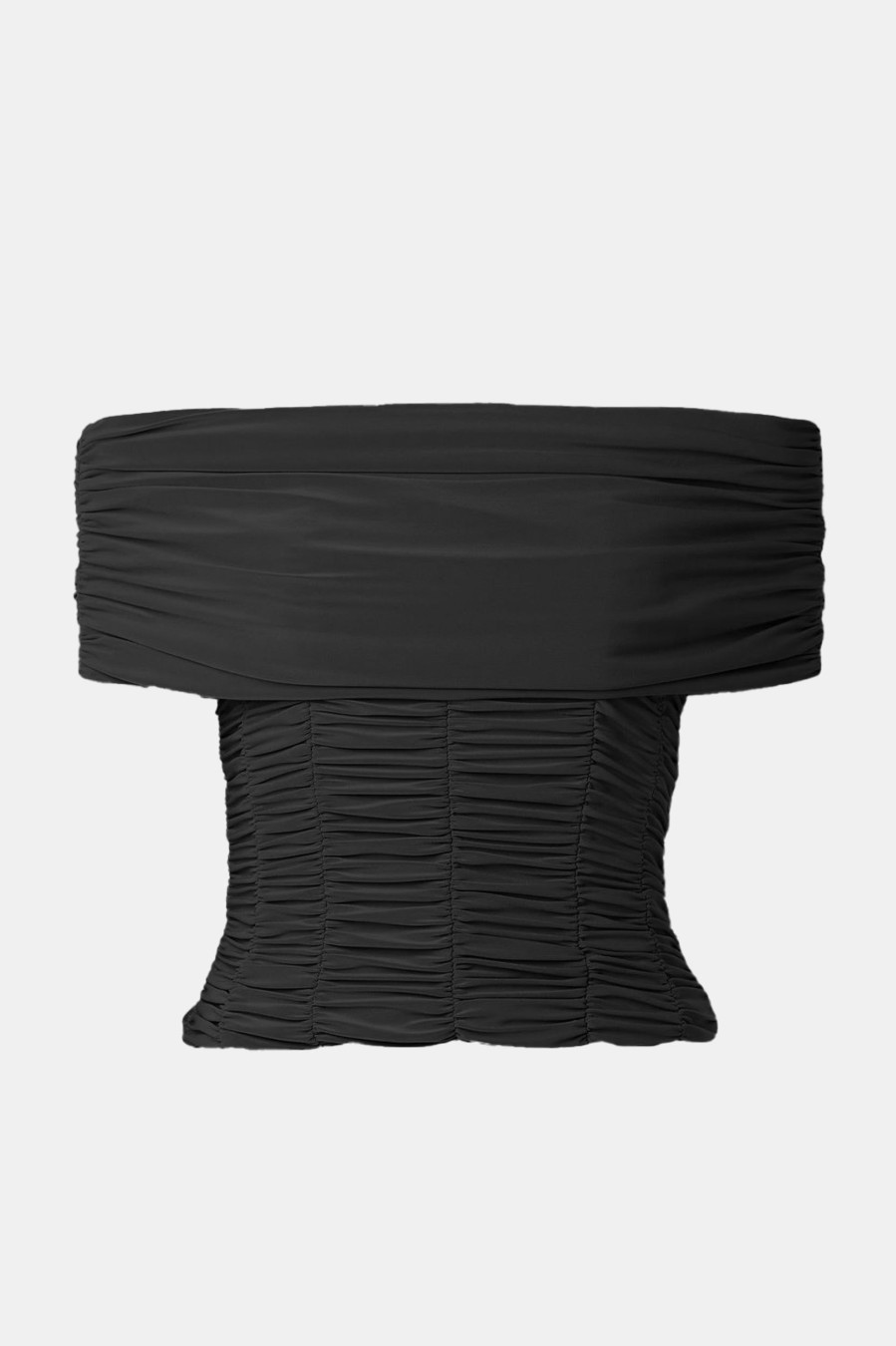 Tops And Shirts Tibi | Drapey Jersey Ruched Strapless Top In Black