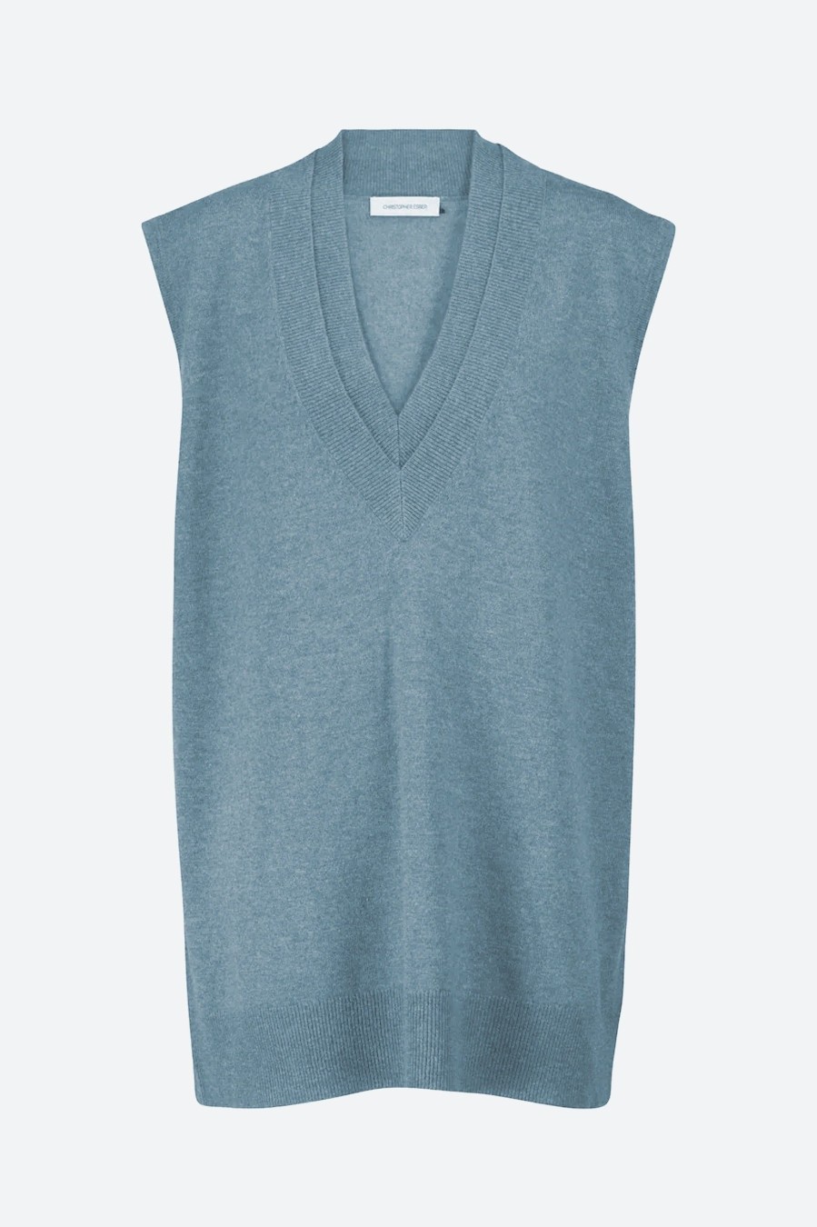 Tops And Shirts Christopher Esber | Double Neckline Vest In Denim Blue