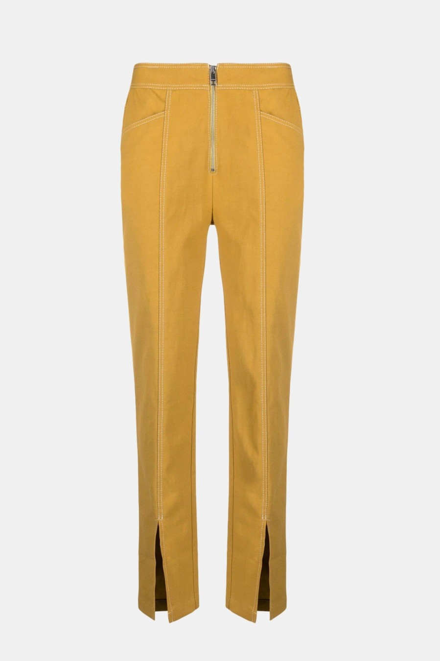 Trousers Rodebjer | Yvonne Fitted Pants In Mustard Yellow