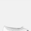 Shoes Rebe | Leather Ballet Flat In Silver Metallic