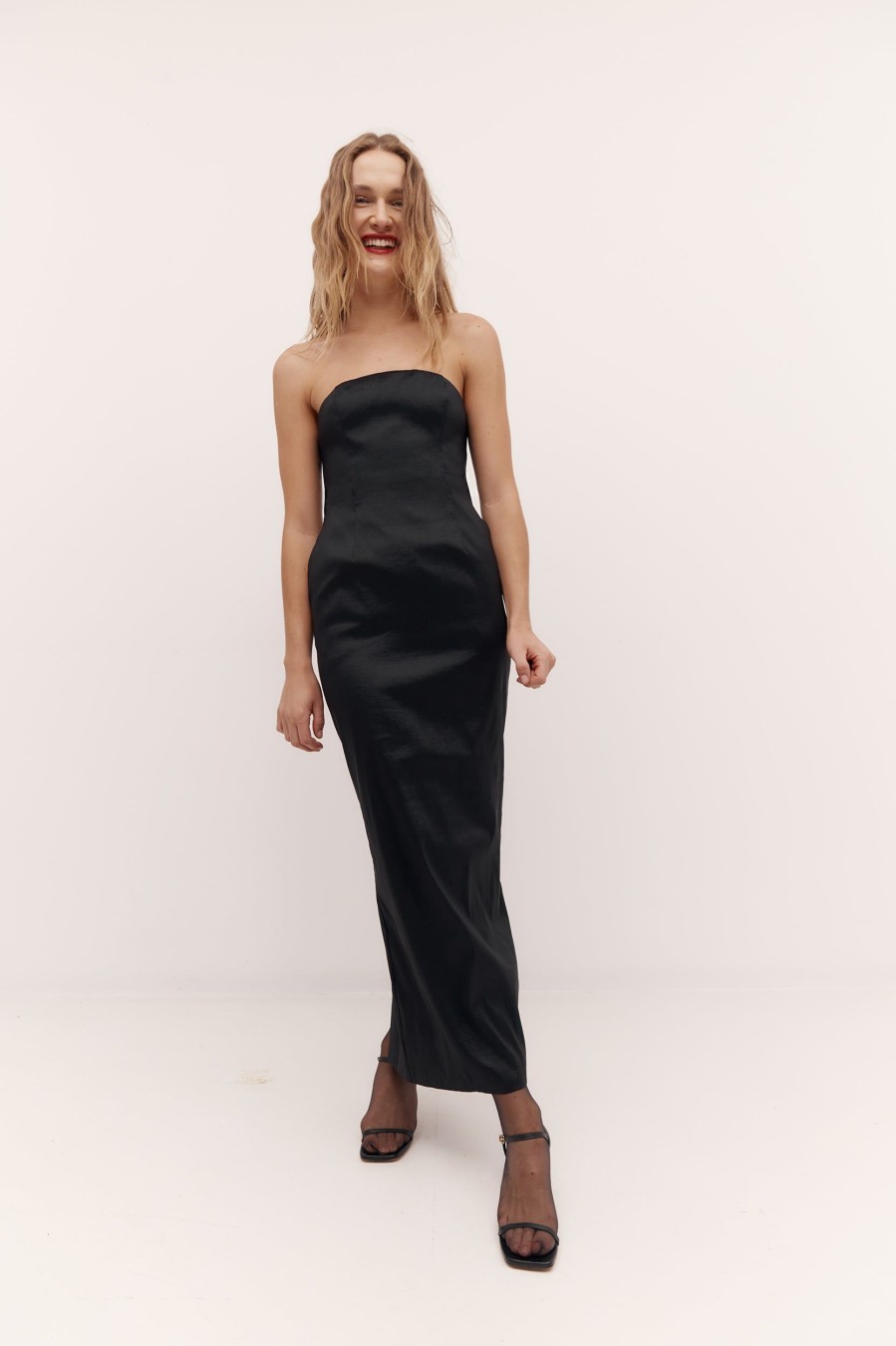 Dresses Rebe | Strapless Long Dress In Black