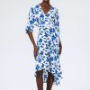 Dresses Diane Von Furstenberg | Eloise Midi Dress In Lantern Leaves Blue