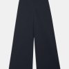 Trousers Theory | High Waist Seersucker Pant In Navy Blue