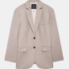 Coats And Jackets Anine Bing | Quinn Blazer In Taupe Neutrals