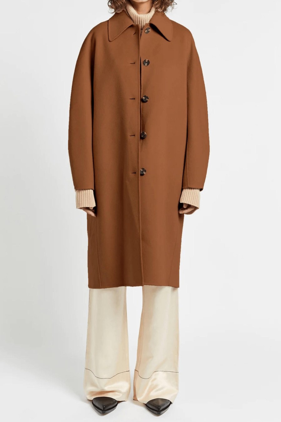 Coats And Jackets Lee Mathews | Florentine Dolman Coat In Camel Neutrals