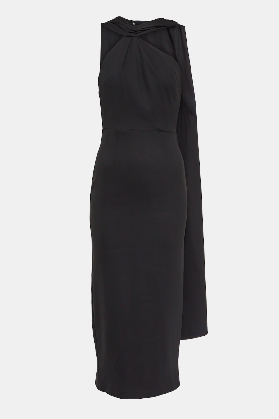 Dresses Roland Mouret | Asymmetric Stretch Cady Midi Dress In Black