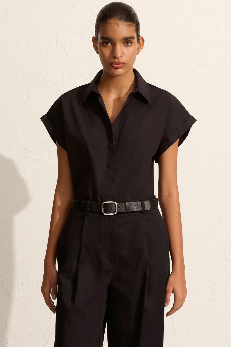 Tops And Shirts Matteau | Relaxed Sleeveless Shirt In Black