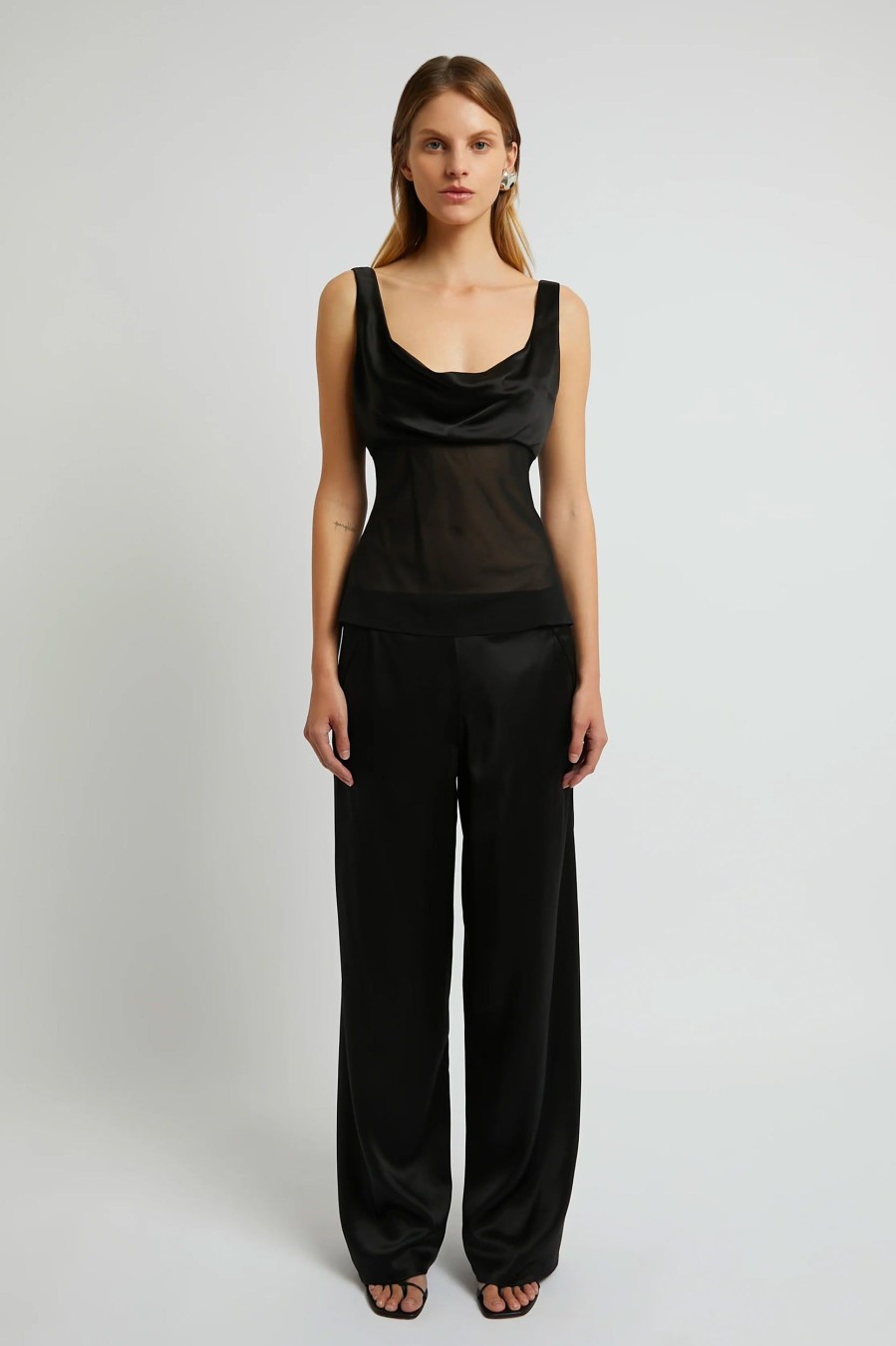 Trousers Christopher Esber | Silk Bias Trouser In Black