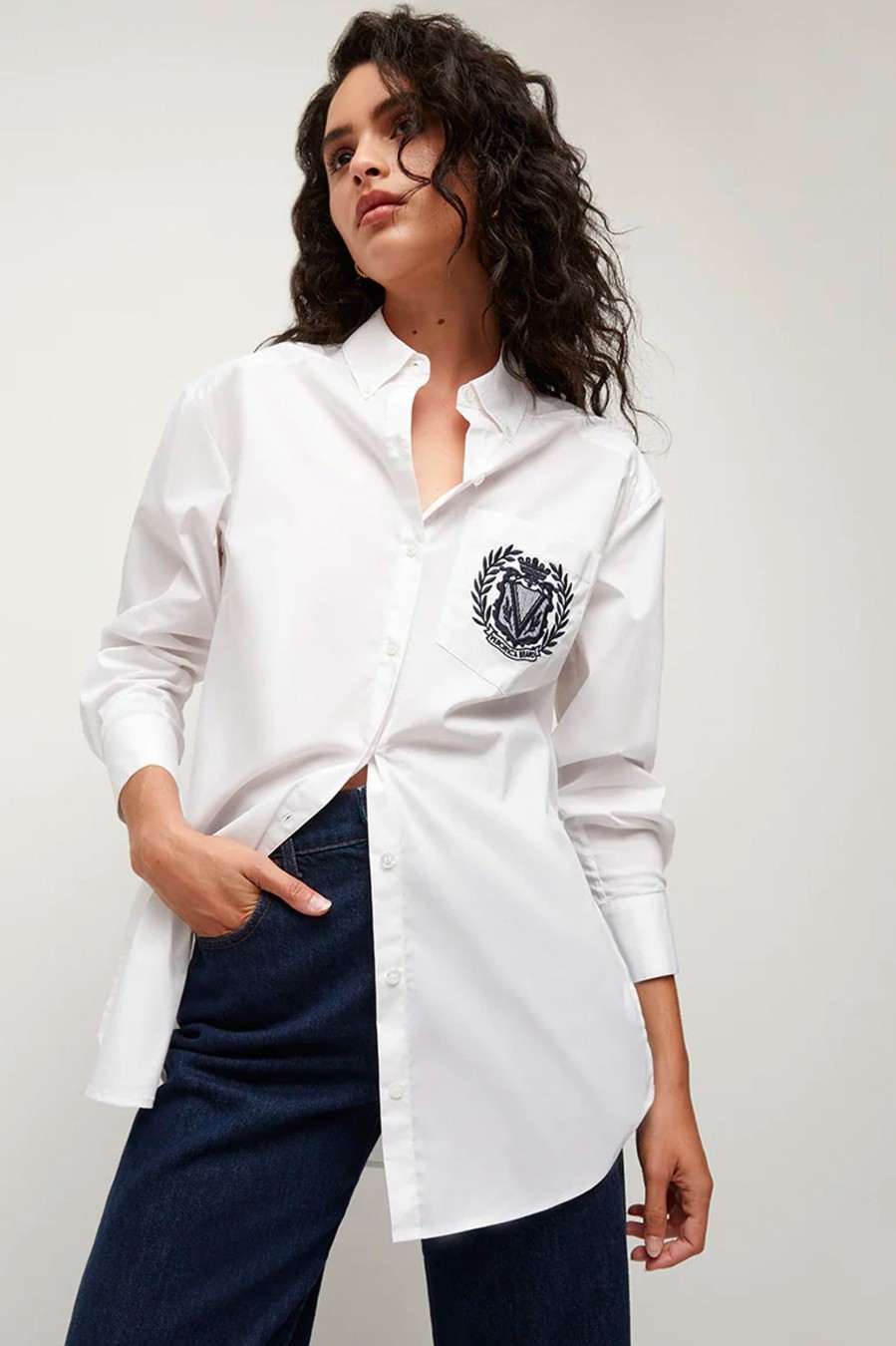 Tops And Shirts Veronica Beard | Lloyd Button Down Shirt In White