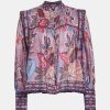 Tops And Shirts FARM Rio | Long Sleeve Blouse In Wild Night Lavender Multi