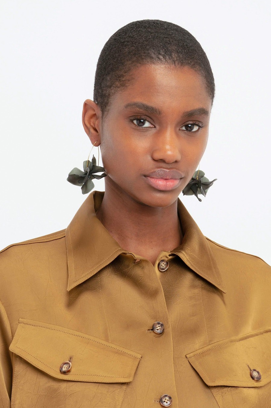 Tops And Shirts Victoria Beckham | Backless Patch Pocket Shirt Brown