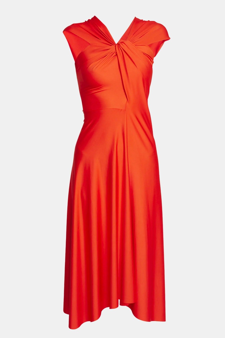 Dresses Victoria Beckham | Cap Sleeve Draped Dress In Red