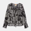 Tops And Shirts FARM Rio | Bloom Blouse In Black Paisley Multi