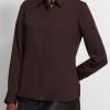 Tops And Shirts Theory | Classic Fitted Shirt In Mink Brown