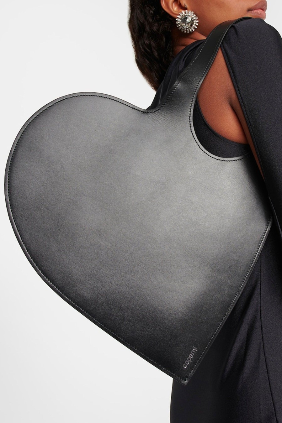 Accessories Coperni | Mini Heart Tote Bag In Black