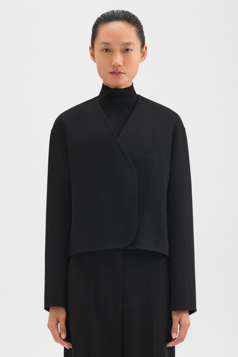 Coats And Jackets Theory | Rounded Crop Jacket In Black