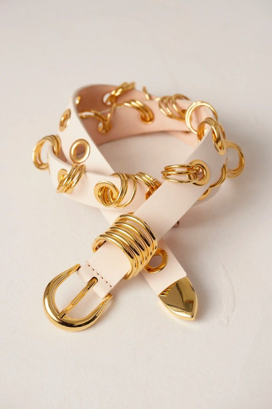 Accessories Déhanche | Revenge Gold Belt In Ivory & Gold Neutrals