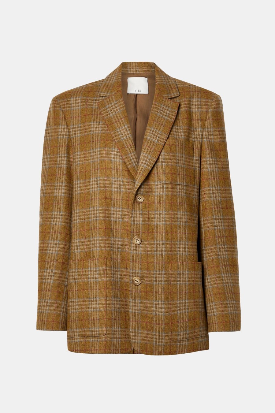 Coats And Jackets Tibi | Hopper Plaid Dennis Blazer Multi